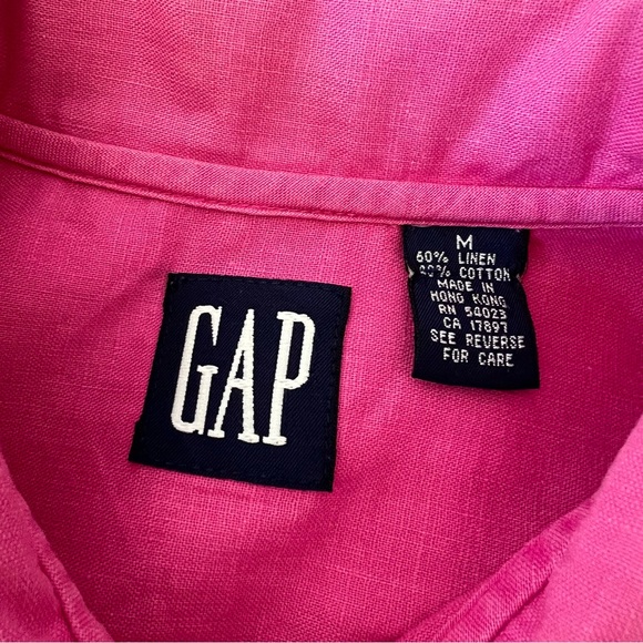 GAP Cotton Linen Blend Button Down SZ M - Picture 3 of 3